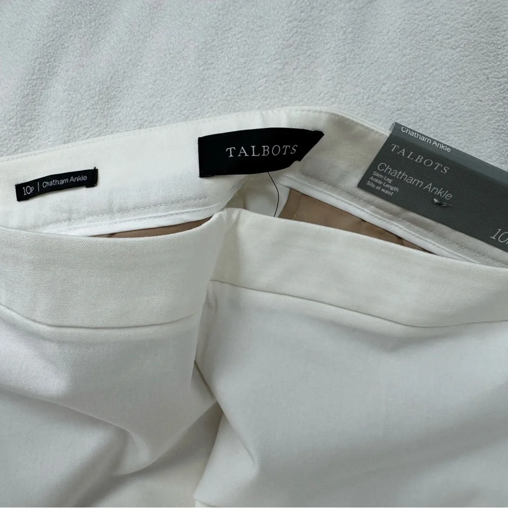 Talbots Cream Chatham Ankle Pants, NWT - Picture 1 of 4